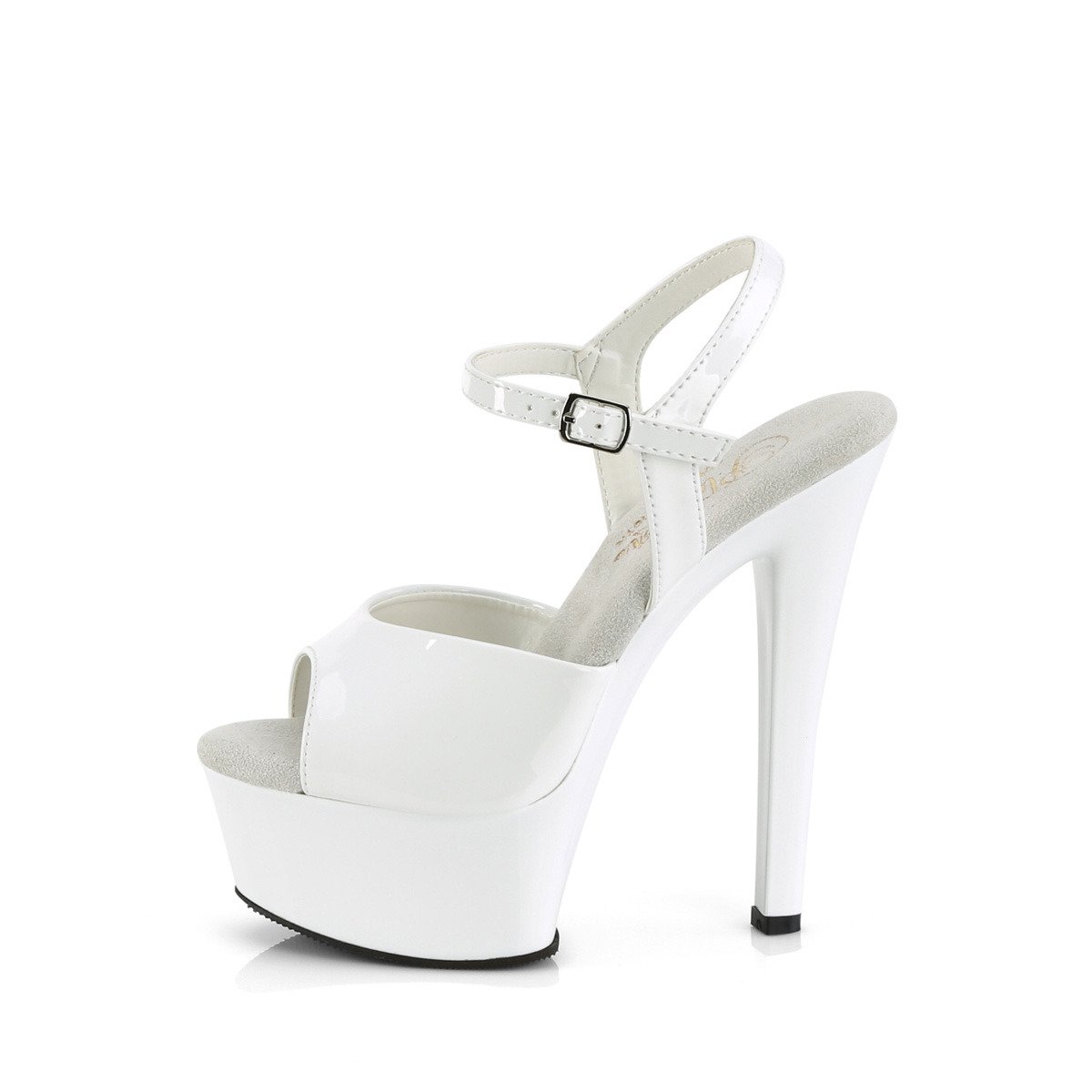 Pleaser Gleam-609 W/M - Shiny White Platform High-Heel Sandals