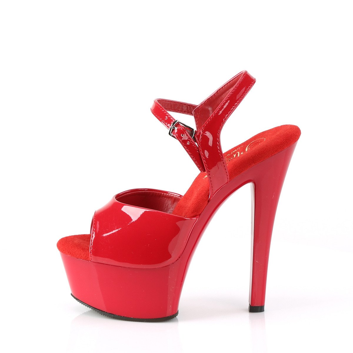 Pleaser Gleam-609 R/M - Shiny Red Platform High-Heel Sandals