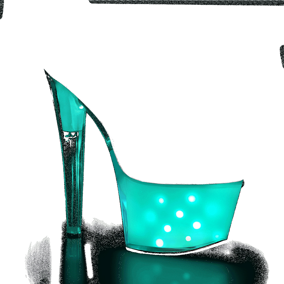 Pleaser Illuminator-708 C/WGLOW - Clear Illuminating High-Platform Sandals