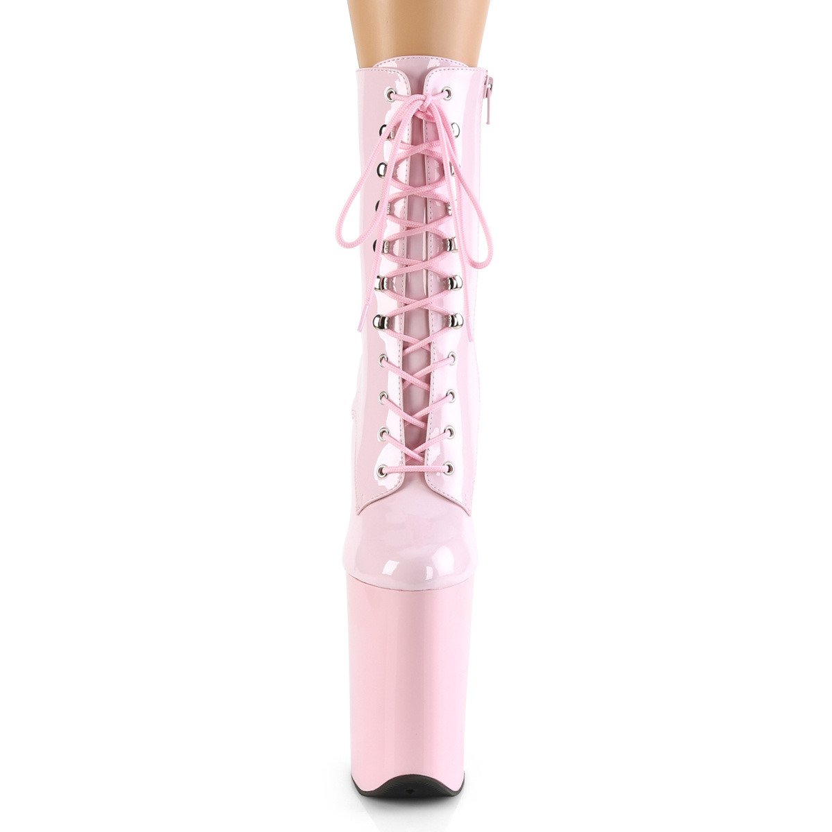 Pleaser Infinity-1020 BP/M - Shiny Pink High-Platform Ankle Boots