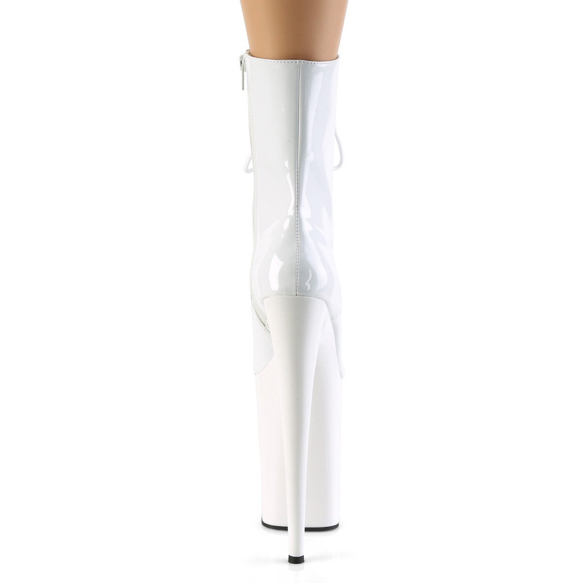 Pleaser Infinity-1020 W/M - Shiny White High-Platform Ankle Boots