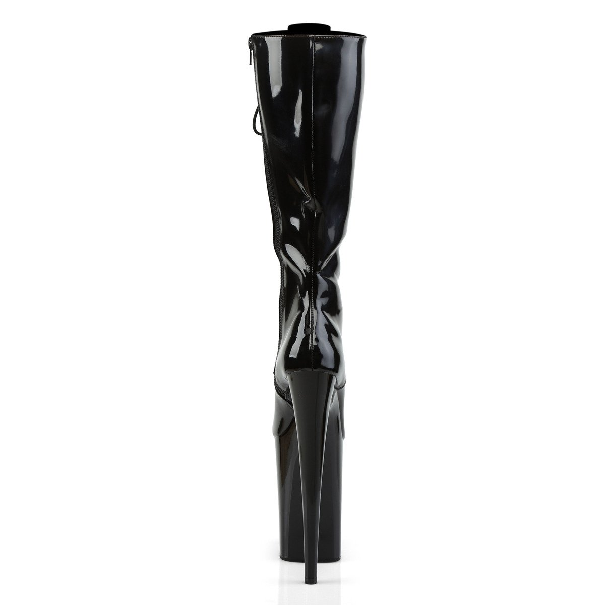 Pleaser Infinity-2020 B/M - Shiny Black High-Platform Knee High Boots