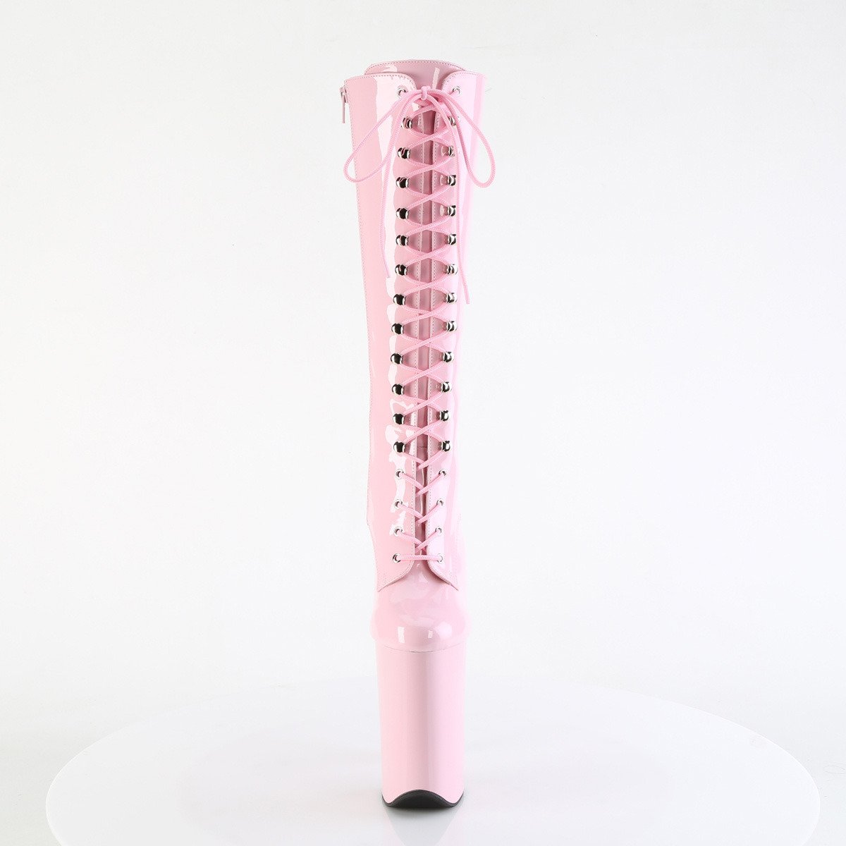 Pleaser Infinity-2020 BP/M - Shiny Pink High-Platform Knee High Boots