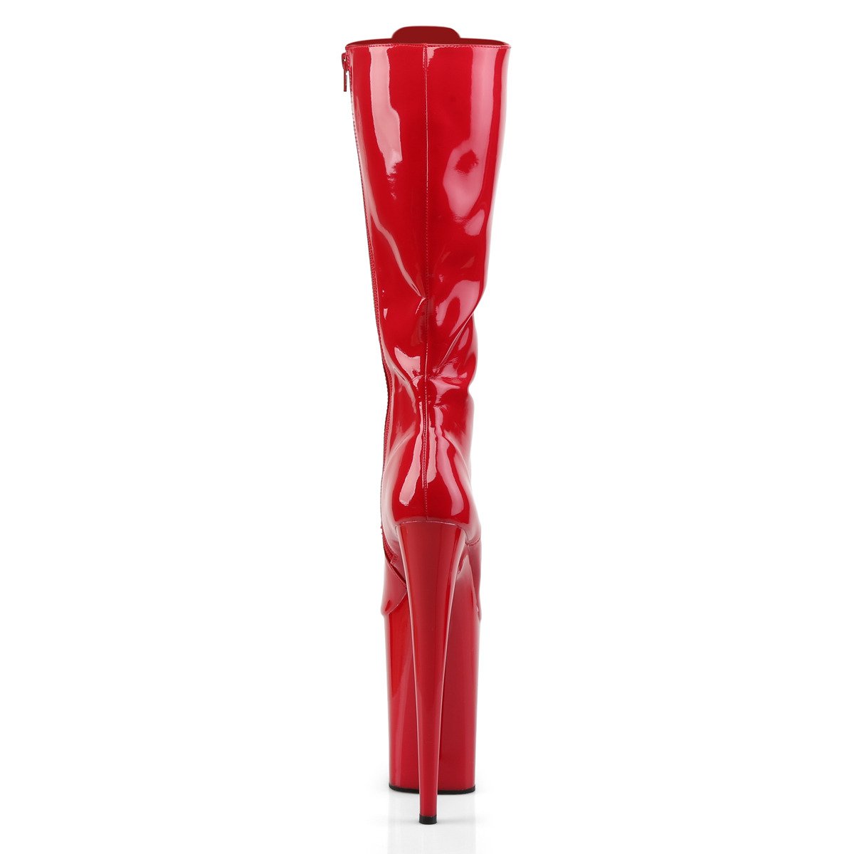 Pleaser Infinity-2020 R/M - Shiny Red High-Platform Knee High Boots