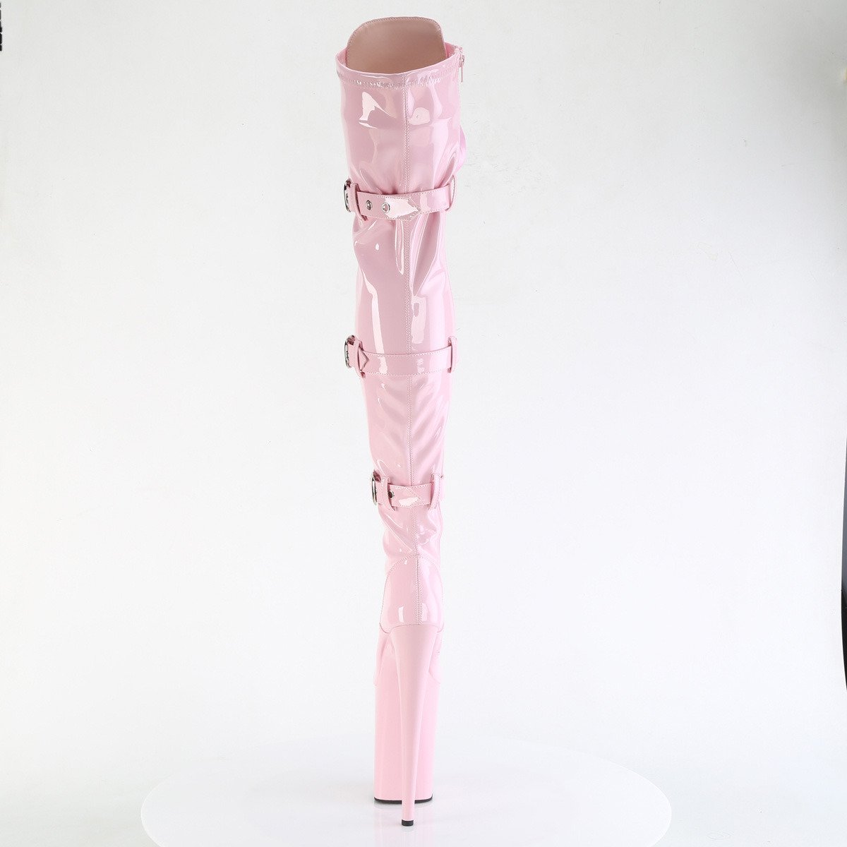 Pleaser Infinity-3028 BP/M - Shiny Pink High-Platform Thigh High Boots