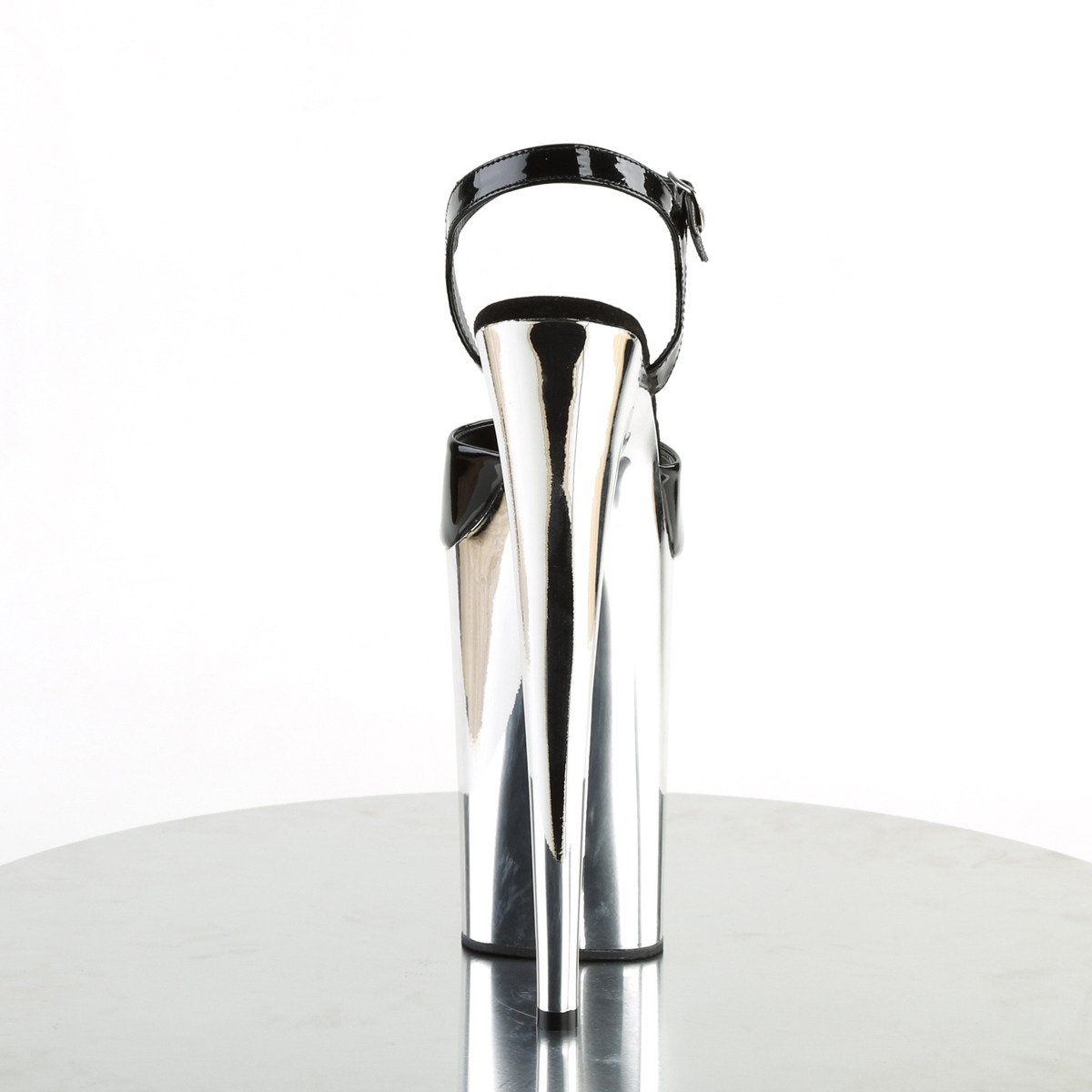 Pleaser Infinity-909 B/SCH - Shiny Black High-Platform Sandals