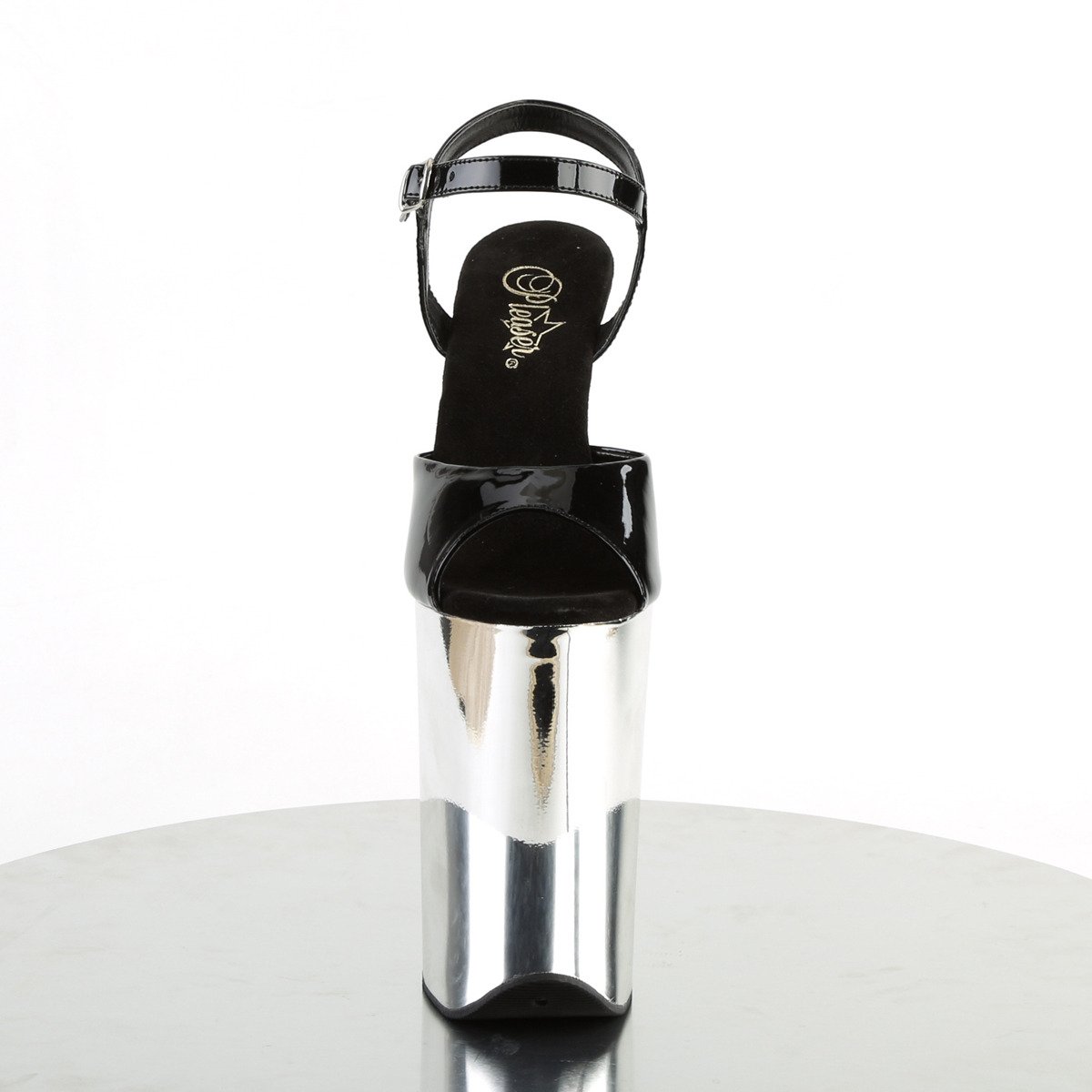 Pleaser Infinity-909 B/SCH - Shiny Black High-Platform Sandals