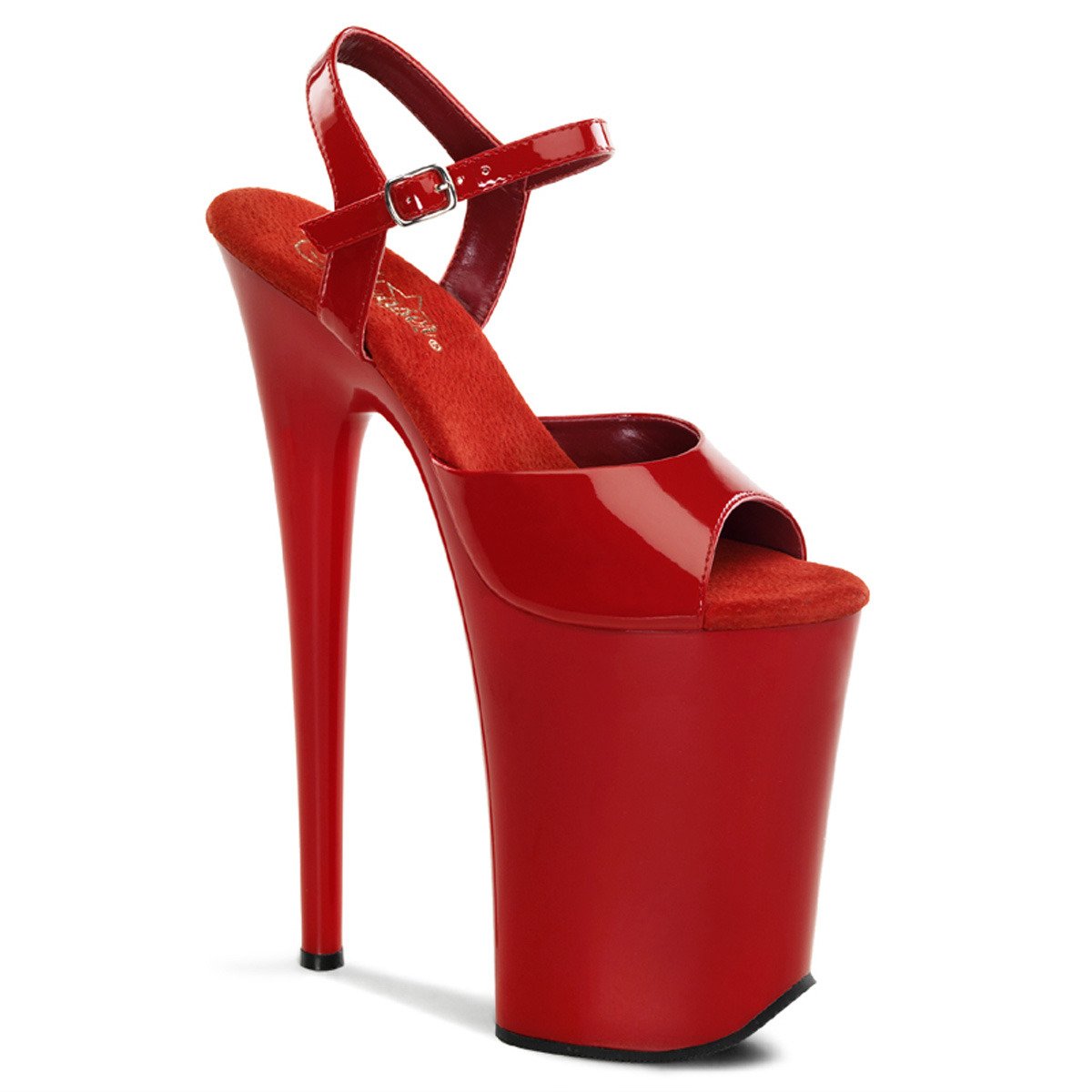 Pleaser Infinity-909 R/M - Shiny Red High-Platform Sandals