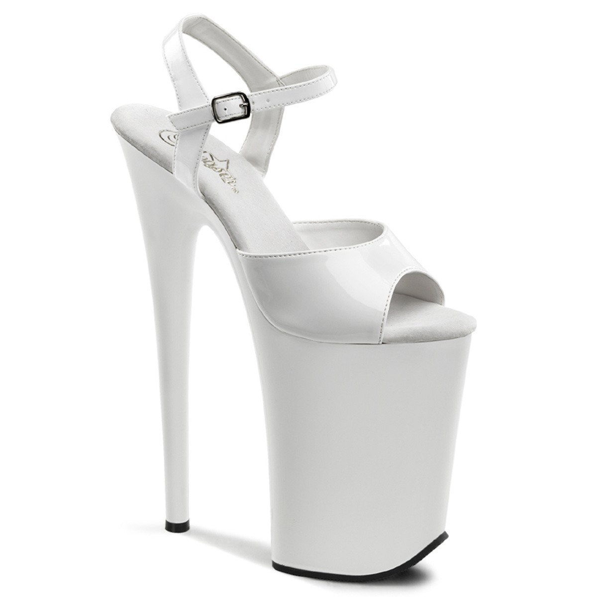 Pleaser Infinity-909 W/M - Shiny White High-Platform Sandals