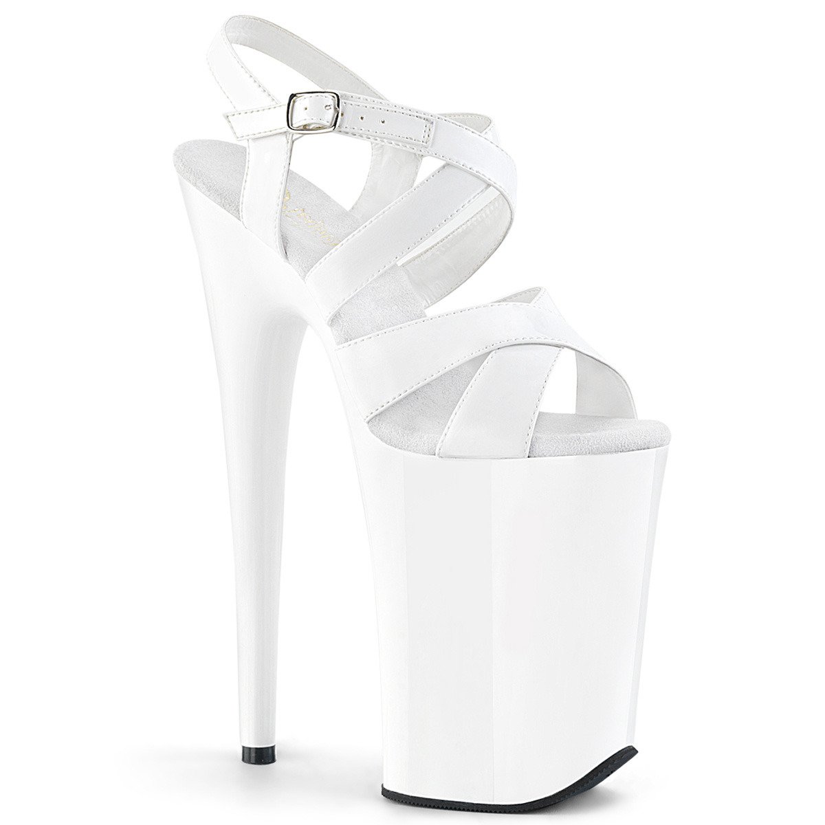 Pleaser Infinity-997 W/M - Shiny White High-Platform Sandals