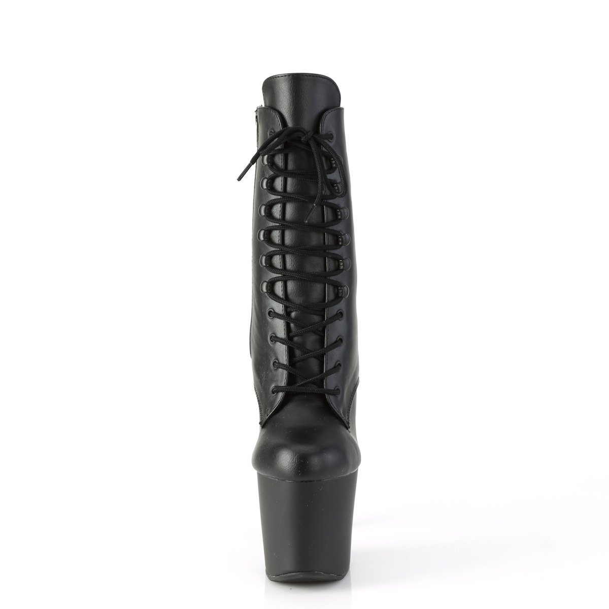 Pleaser Irongrip-1020 BPU/B-SCH - Black High-Platform Ankle Boots