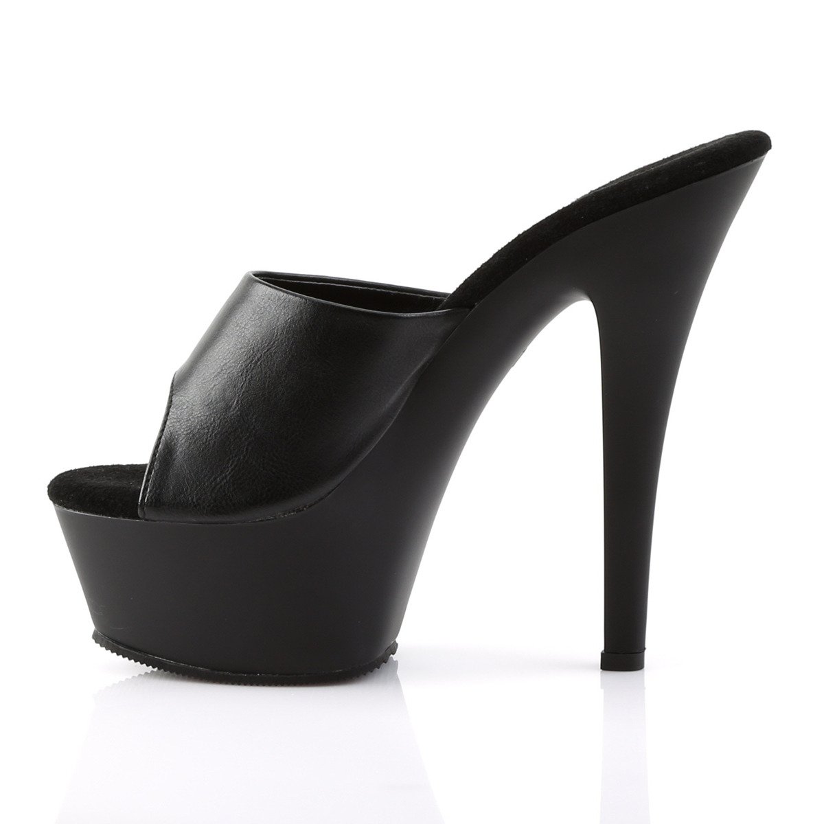 Pleaser Kiss-201 BPU/M - Black Platform High-Heel Slides