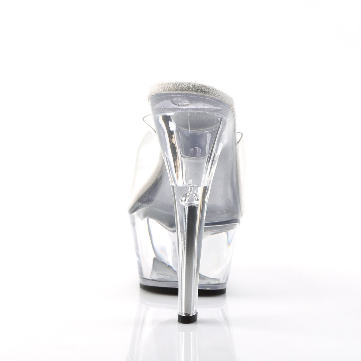 Pleaser Kiss-201 C/M - Clear Platform High-Heel Slides