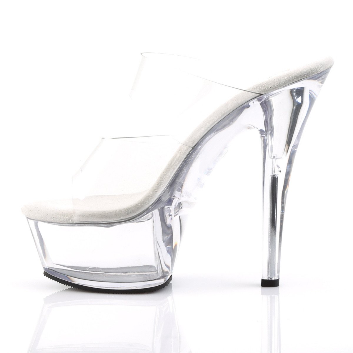 Pleaser Kiss-202 C/M - Clear Platform High-Heel Slides