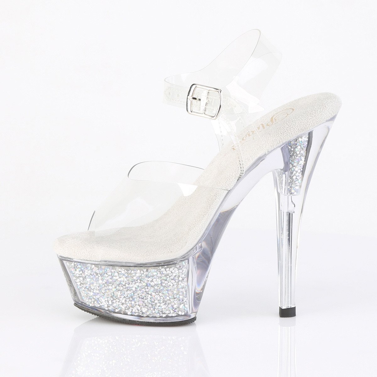 Pleaser Kiss-208RSI C/C-SRS - Clear Platform High-Heel Sandals