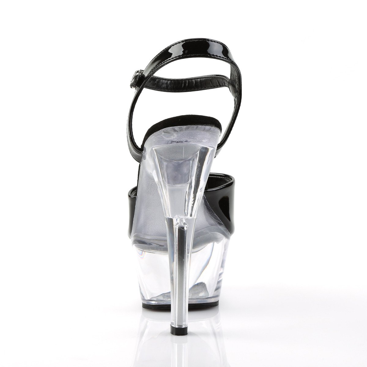 Pleaser Kiss-209 B/C - Shiny Black Platform High-Heel Sandals