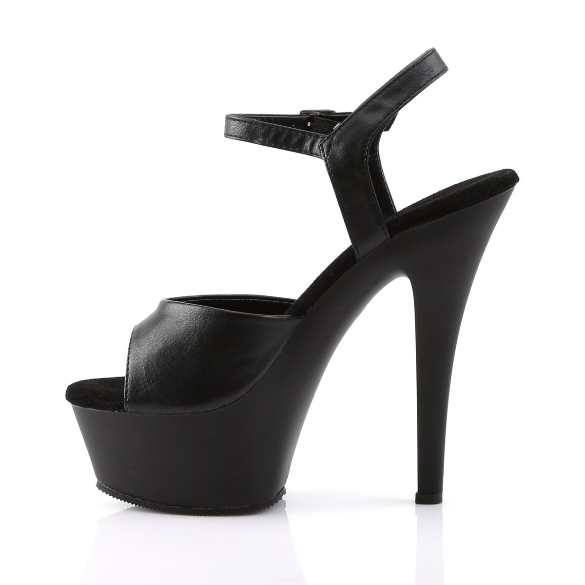 Pleaser Kiss-209 BPU/M - Black Platform High-Heel Sandals