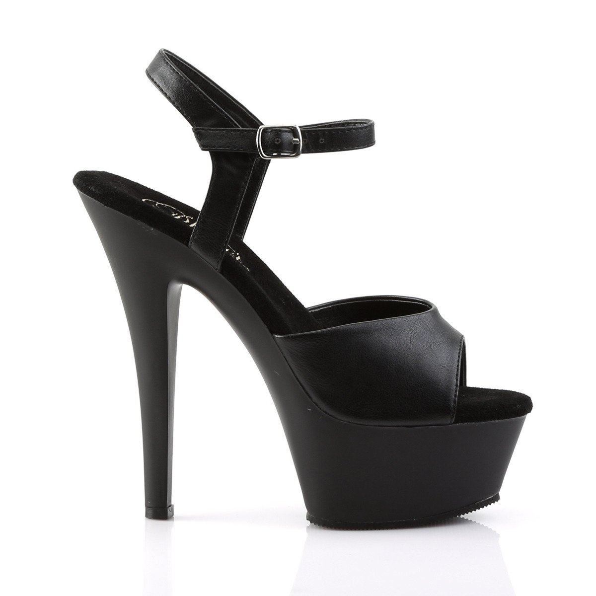 Pleaser Kiss-209 BPU/M - Black Platform High-Heel Sandals