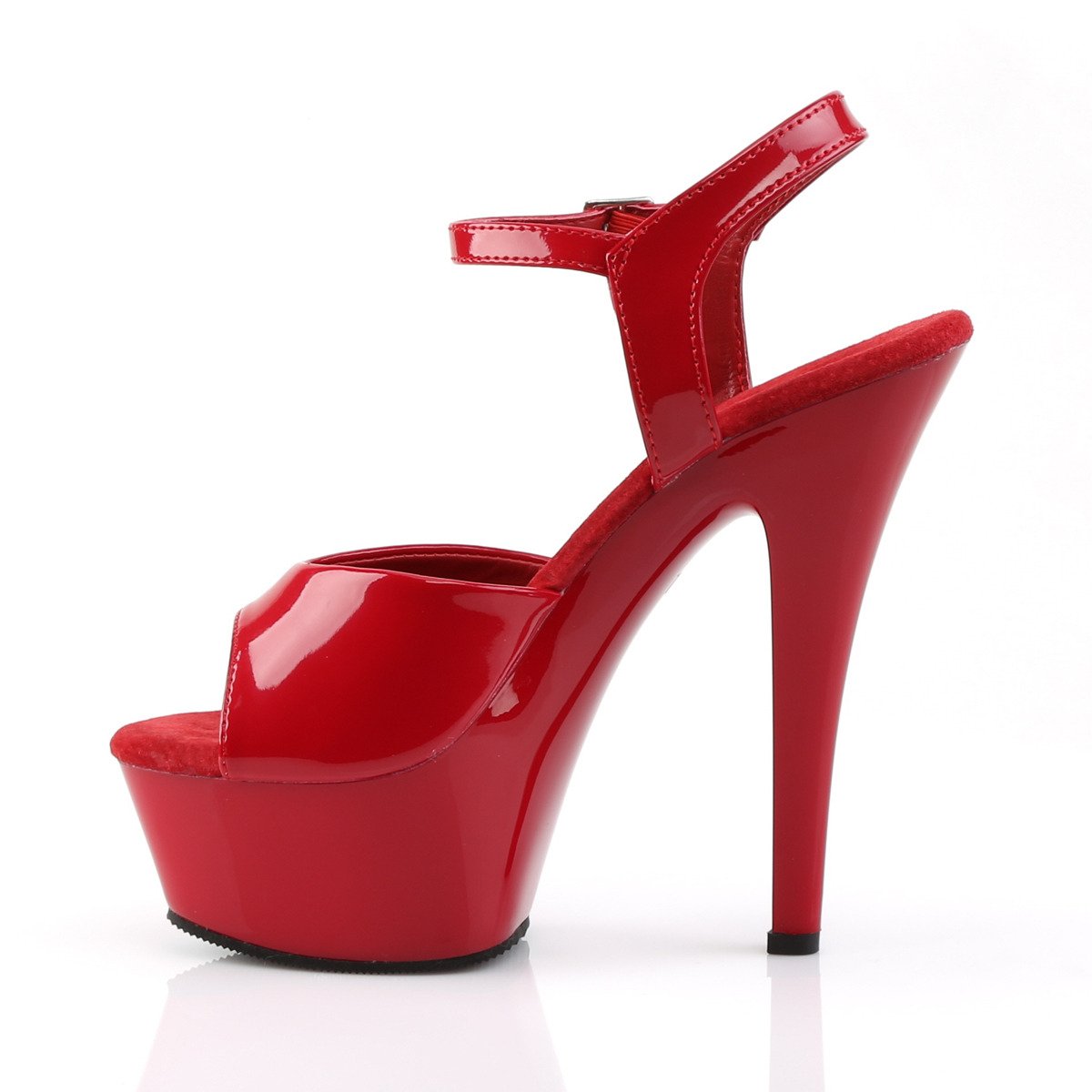 Pleaser Kiss-209 R/M - Shiny Red Platform High-Heel Sandals