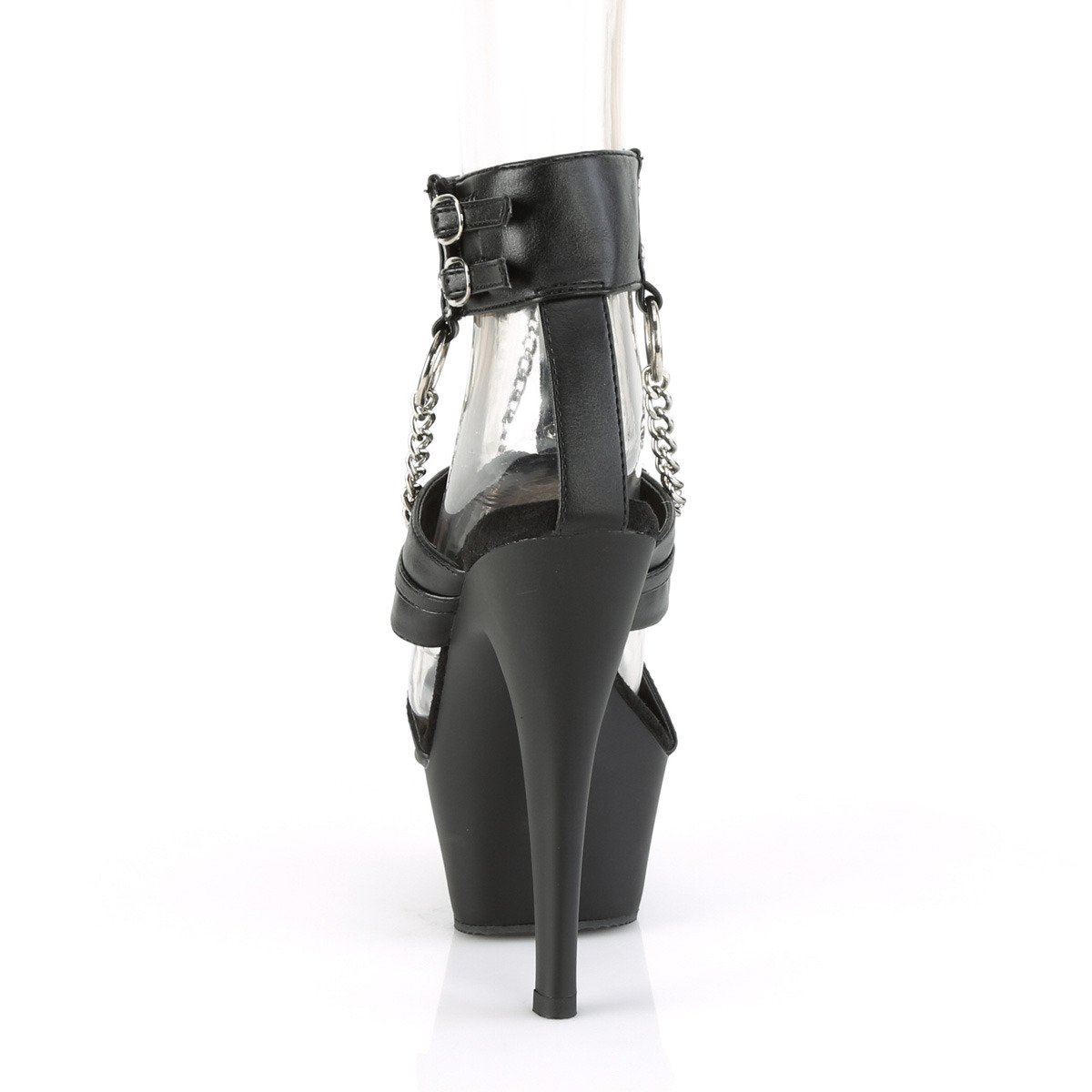 Pleaser Kiss-261 BPU/M - Black Platform High-Heel Ankle Strap Heels
