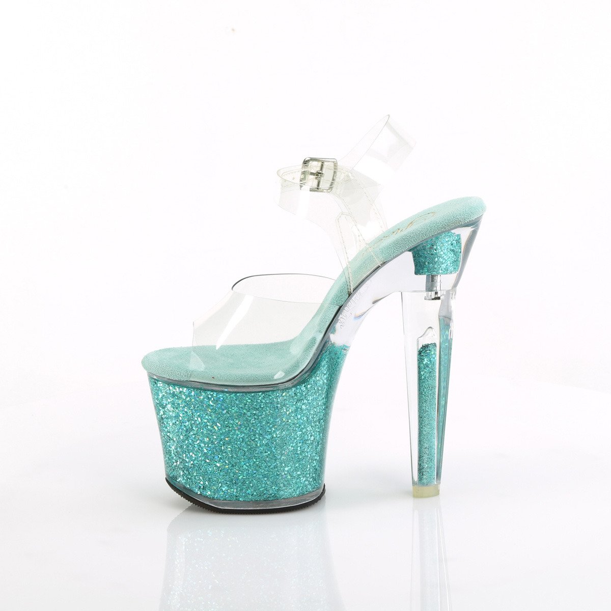 Pleaser Lovesick-708SG C/AQG - Clear High-Platform Sandals