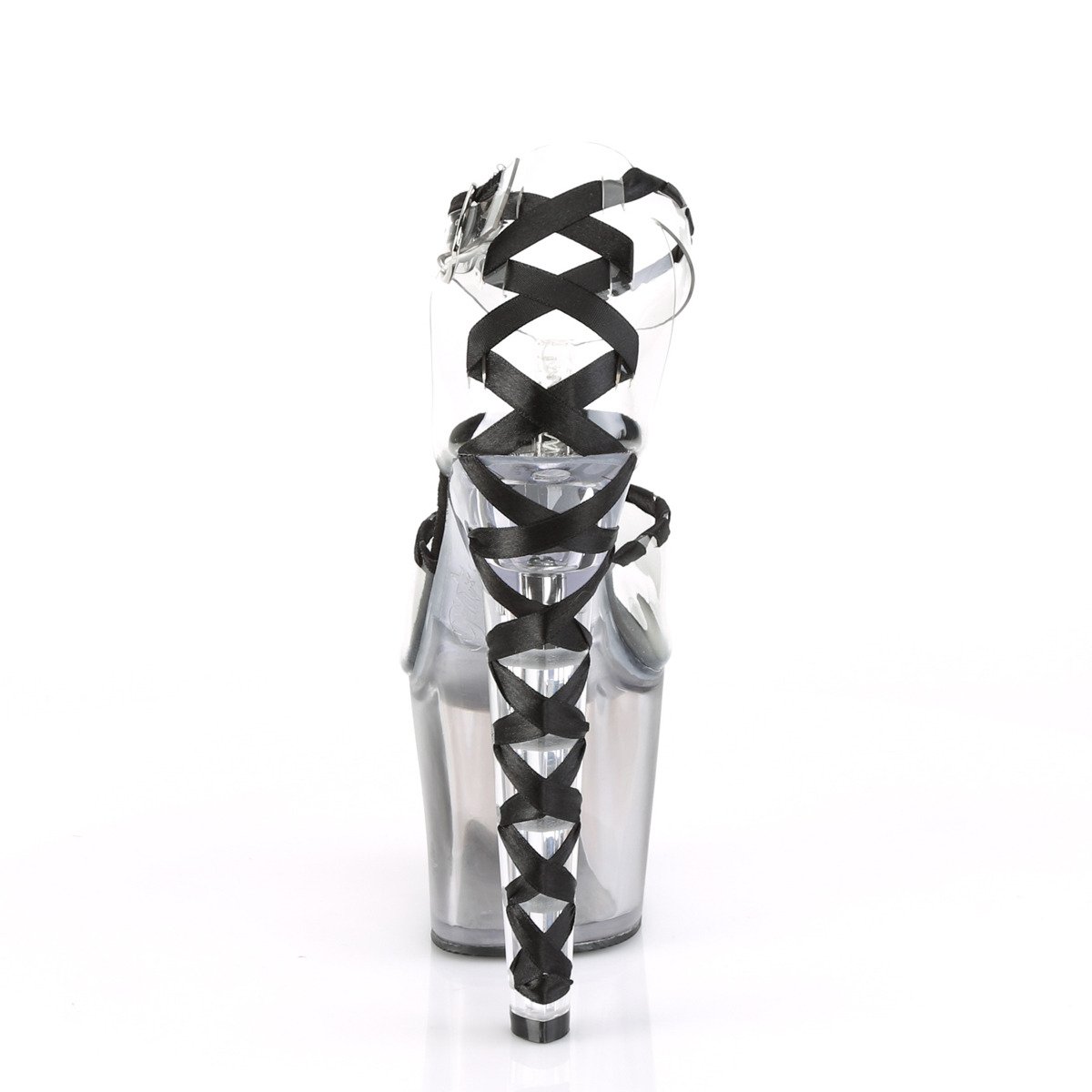Pleaser Lovesick-712T C-B/FDB - Clear High-Platform Ankle Strap Heels