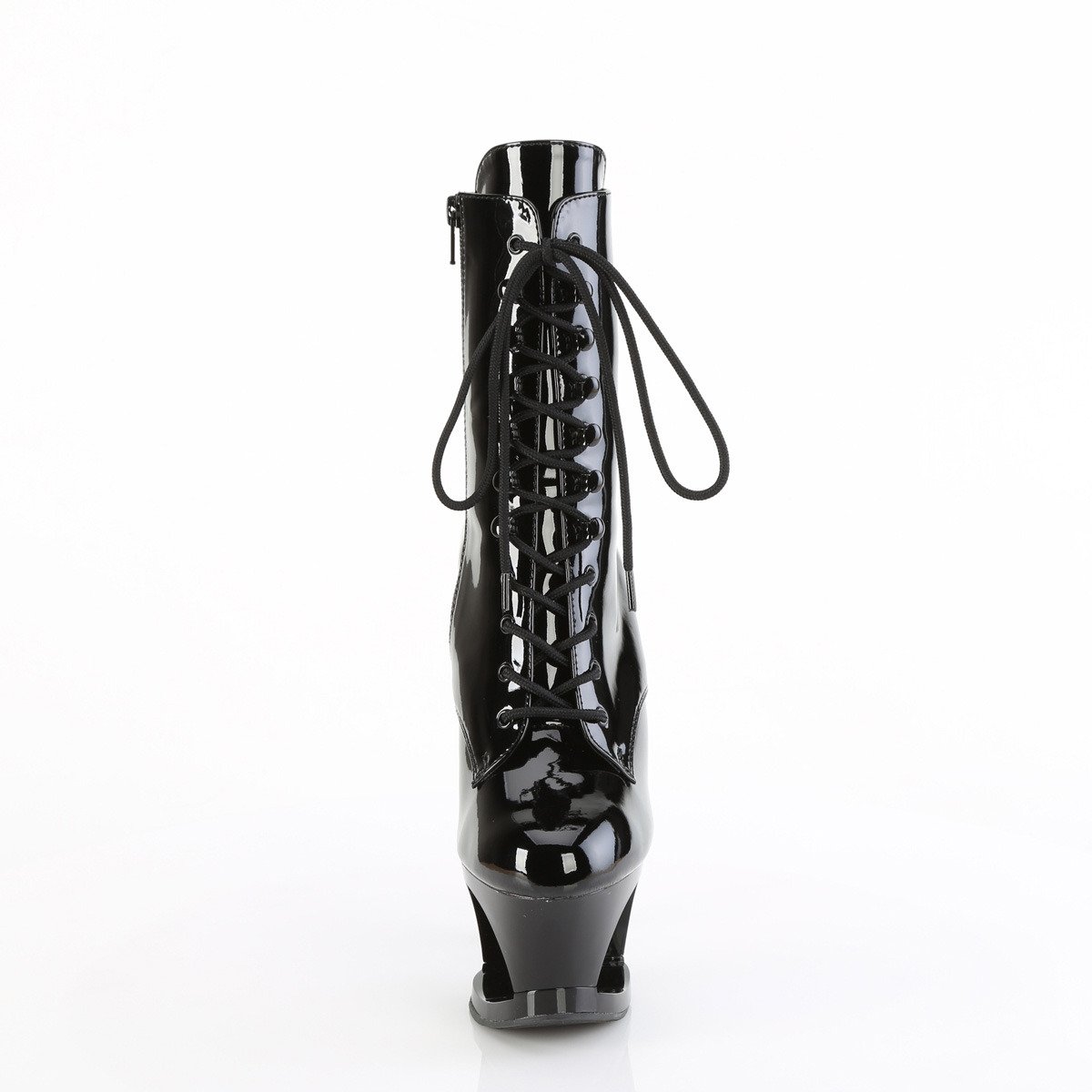 Pleaser Moon-1020DIA B/M - Shiny Black High-Platform Ankle Boots