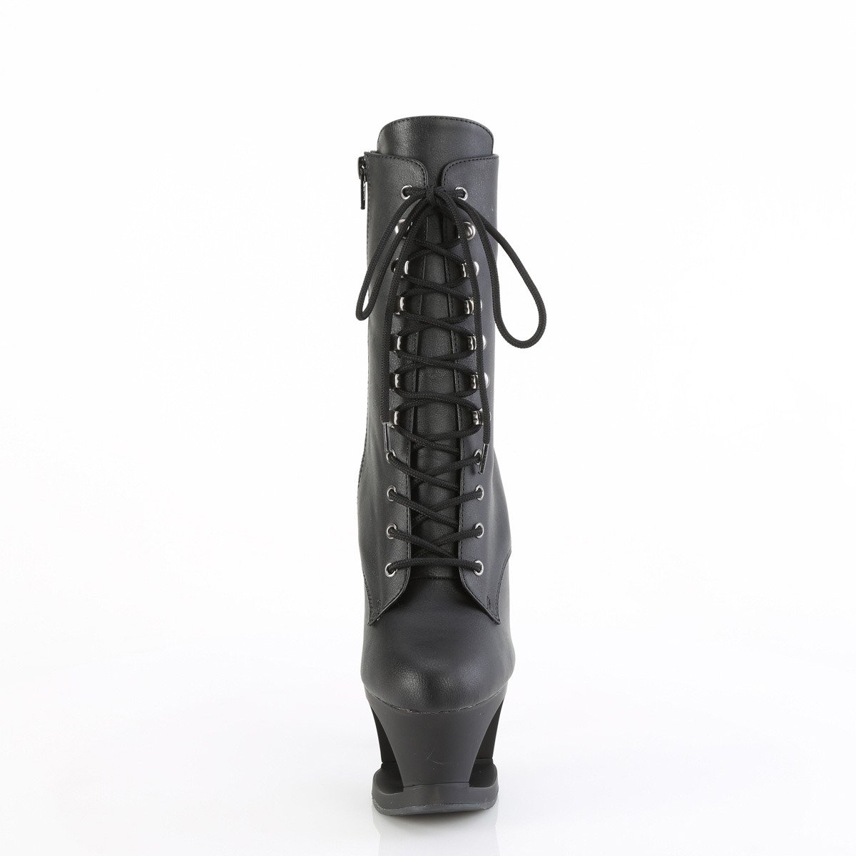 Pleaser Moon-1020SK BPU/B-PW - Black High-Platform Ankle Boots