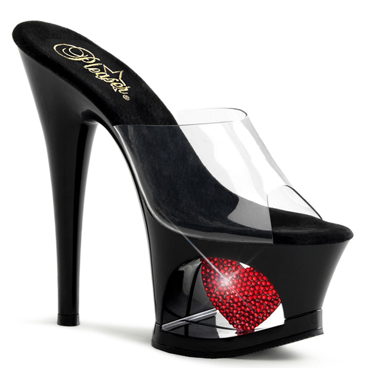 Pleaser Moon-701HRS C/B-R - Clear High-Platform Sandals