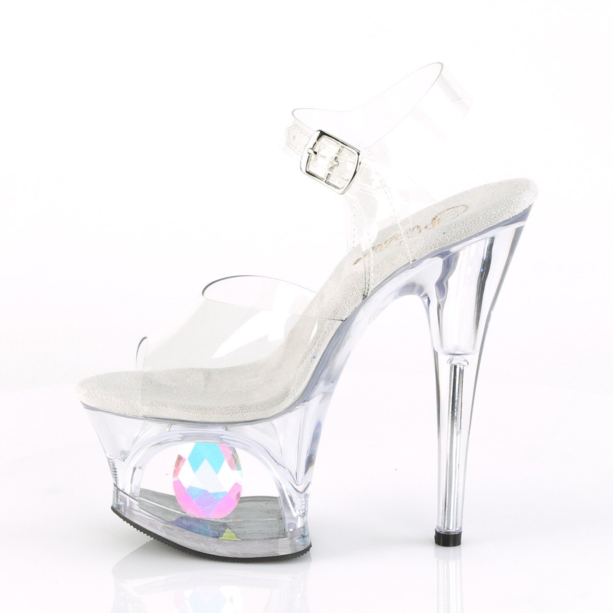 Pleaser Moon-708DIA C/M - Clear High-Platform Sandals