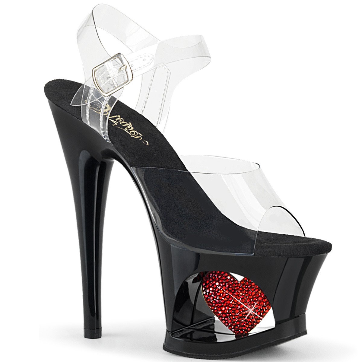 Pleaser Moon-708HRS C/B-R - Clear High-Platform Sandals
