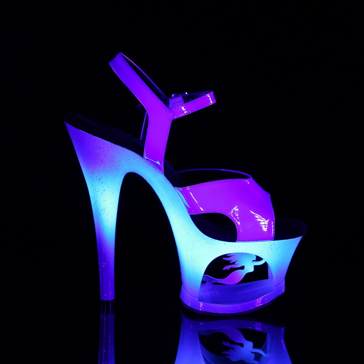 Pleaser Moon-711MER BLU/M - Blue High-Platform Sandals