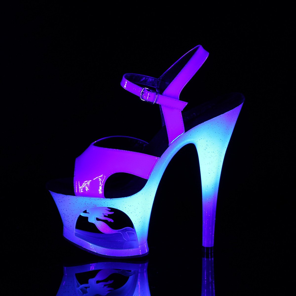 Pleaser Moon-711MER BLU/M - Blue High-Platform Sandals