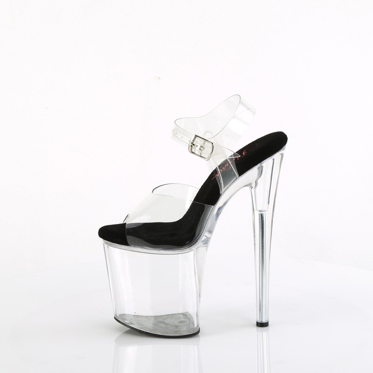 Pleaser Naughty-808 C-B/C - Black High-Platform Sandals