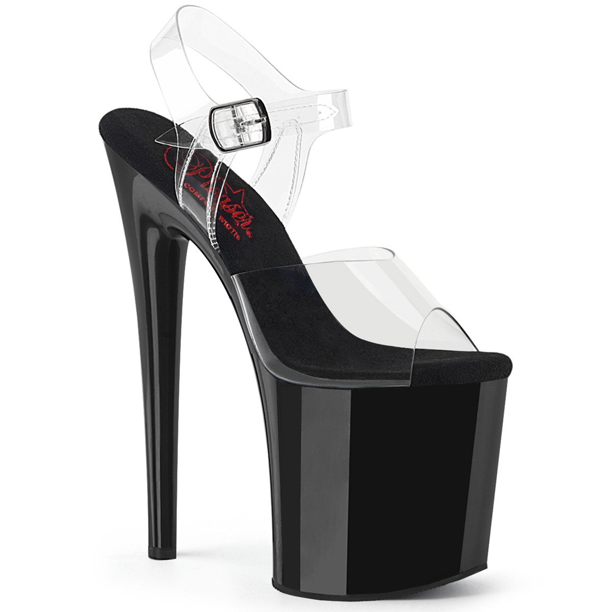 Pleaser Naughty-808 C/B - Clear High-Platform Sandals