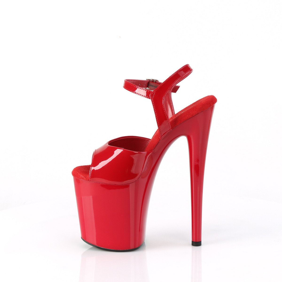 Pleaser Naughty-809 R/M - Shiny Red High-Platform Sandals