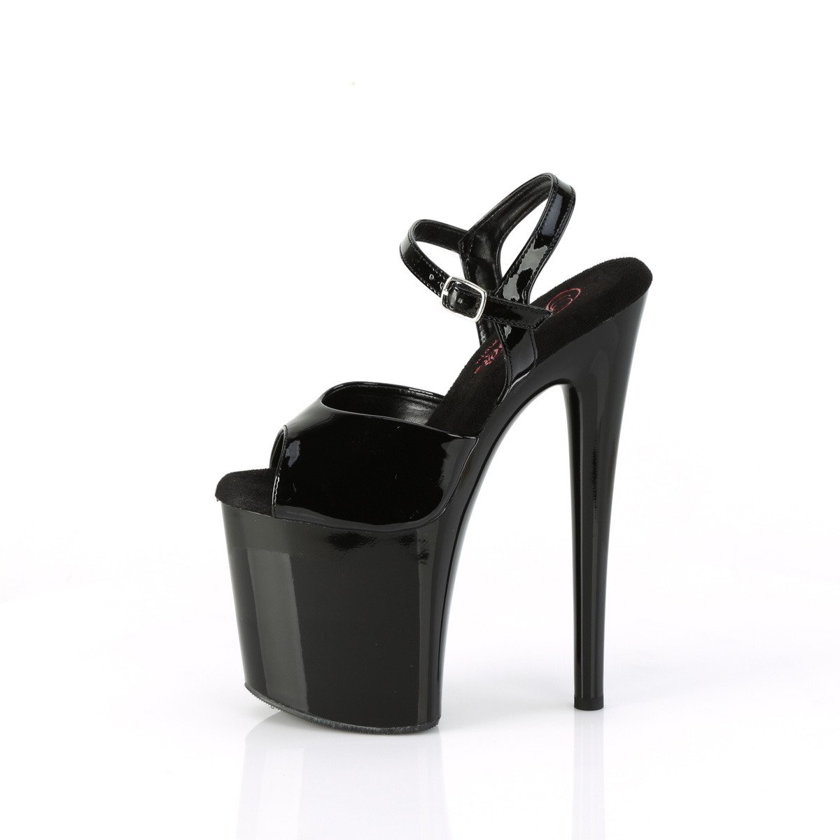 Pleaser Naughty-809 B/M - Shiny Black High-Platform Sandals