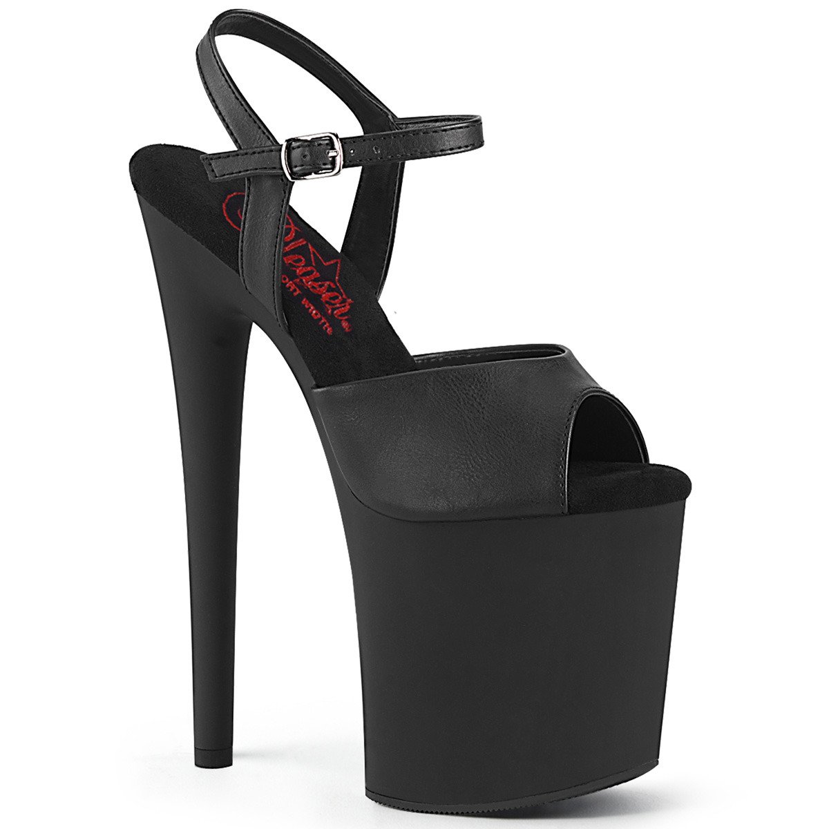 Pleaser Naughty-809 BPU/M - Shiny Black High-Platform Sandals