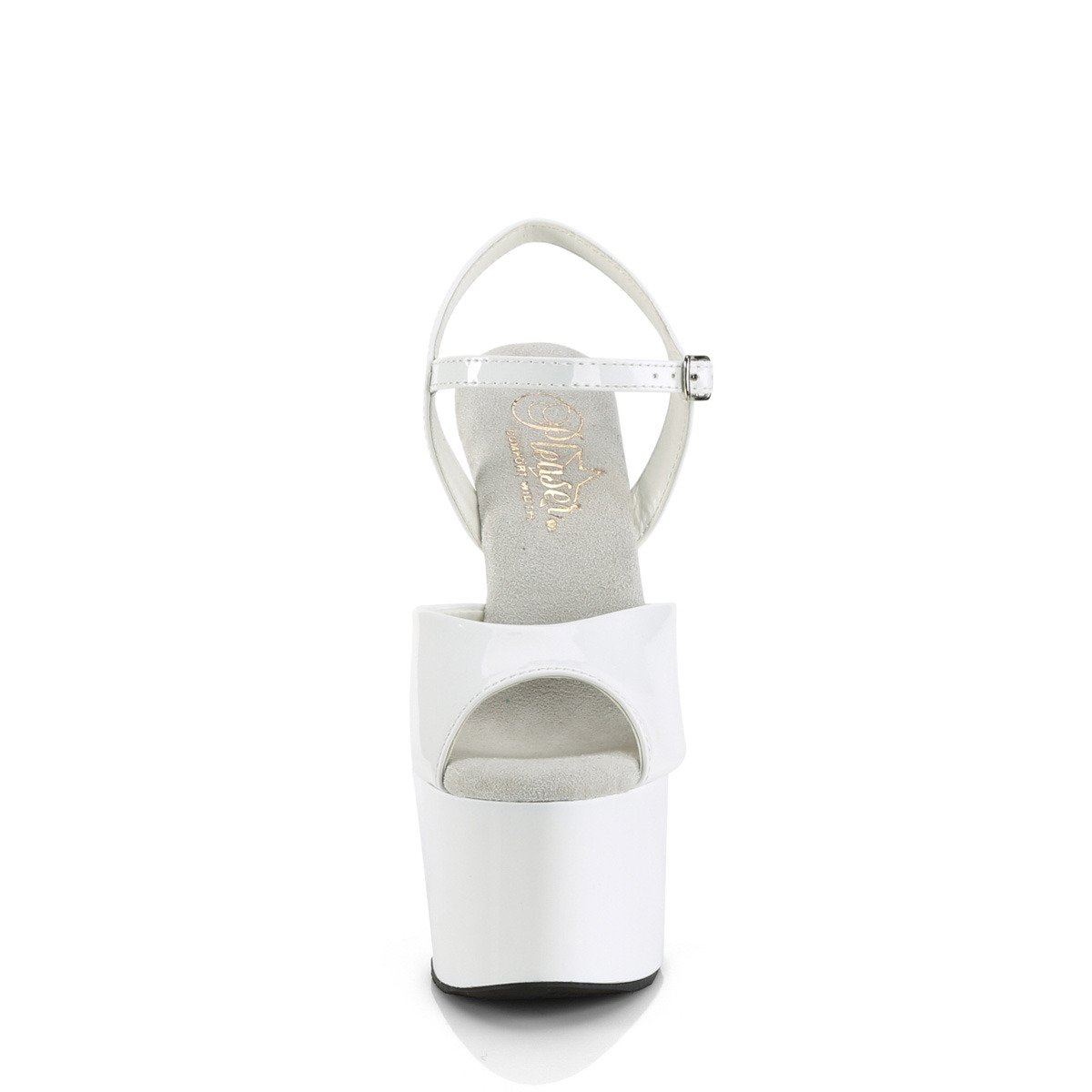 Pleaser Passion-709 W/M - Shiny White High-Platform Sandals