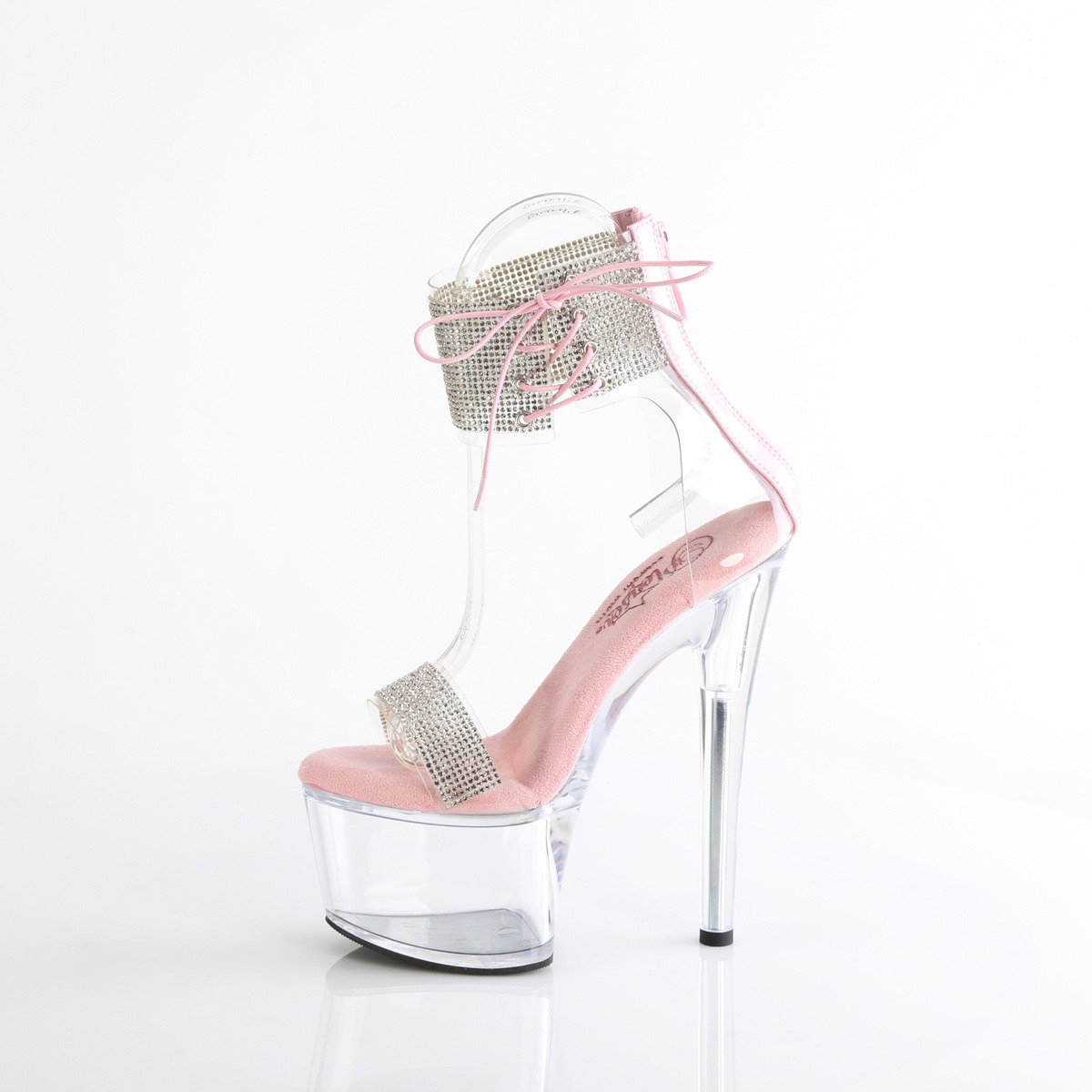 Pleaser Passion-727RS C-BP/C - Pink High-Platform Ankle Strap Heels