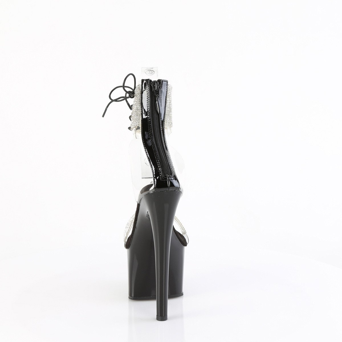 Pleaser Passion-727RS C-B/B - Black High-Platform Ankle Strap Heels