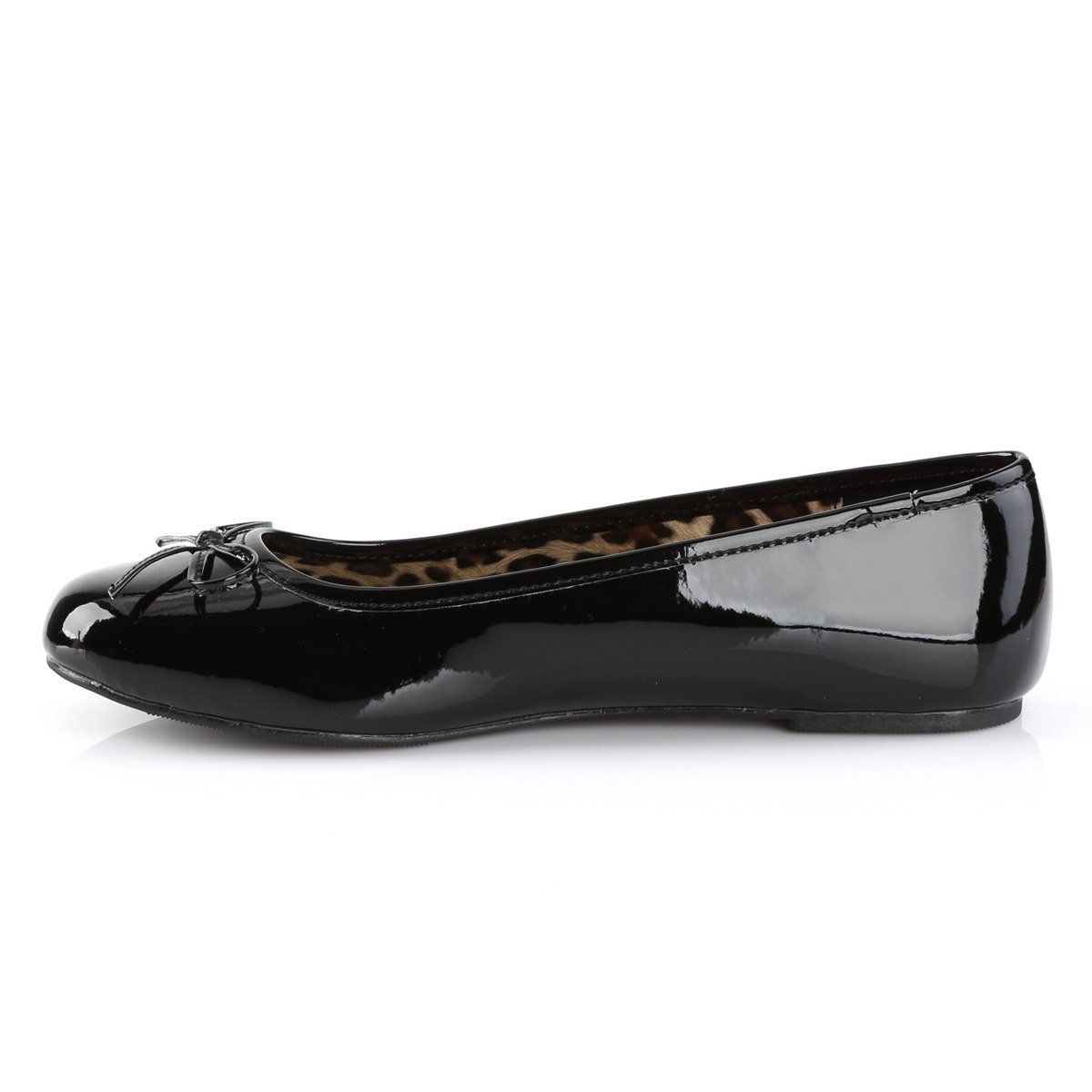 Pleaser Pink Label Anna-01 B - Shiny Black Ballet Flats