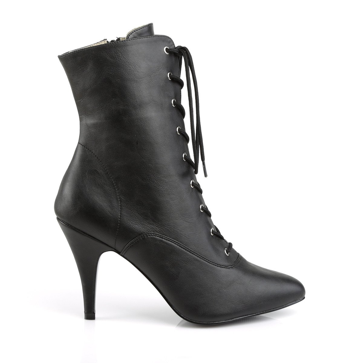 Pleaser Pink Label Dream-1020 BPU - Black High-Heel Single Sole Ankle Boots