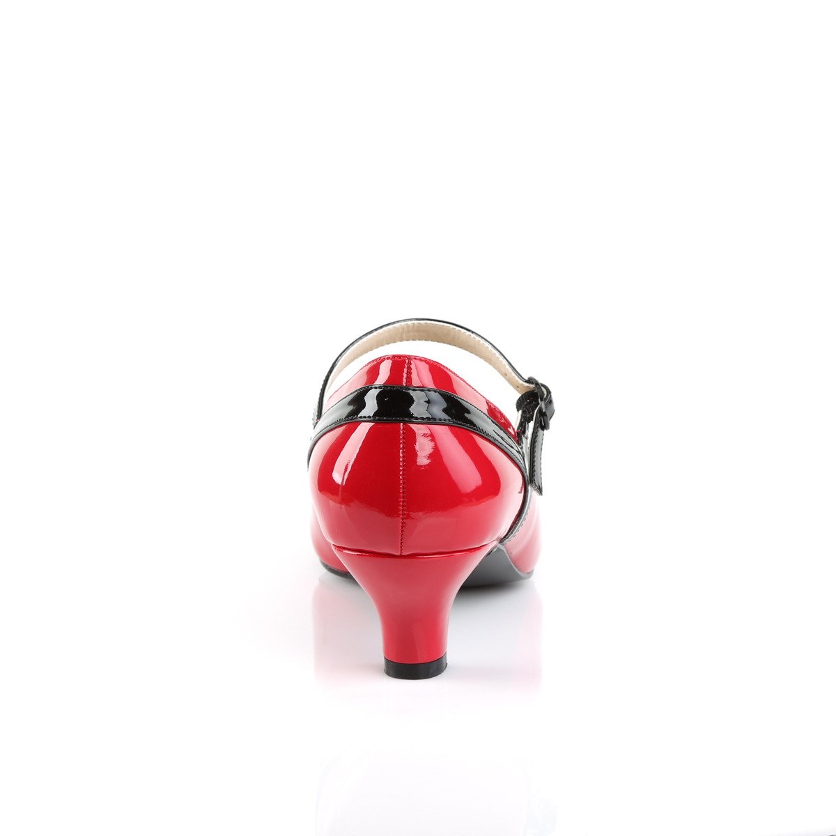 Pleaser Pink Label Fab-425 R-B - Shiny Red Single Sole Pumps With Straps