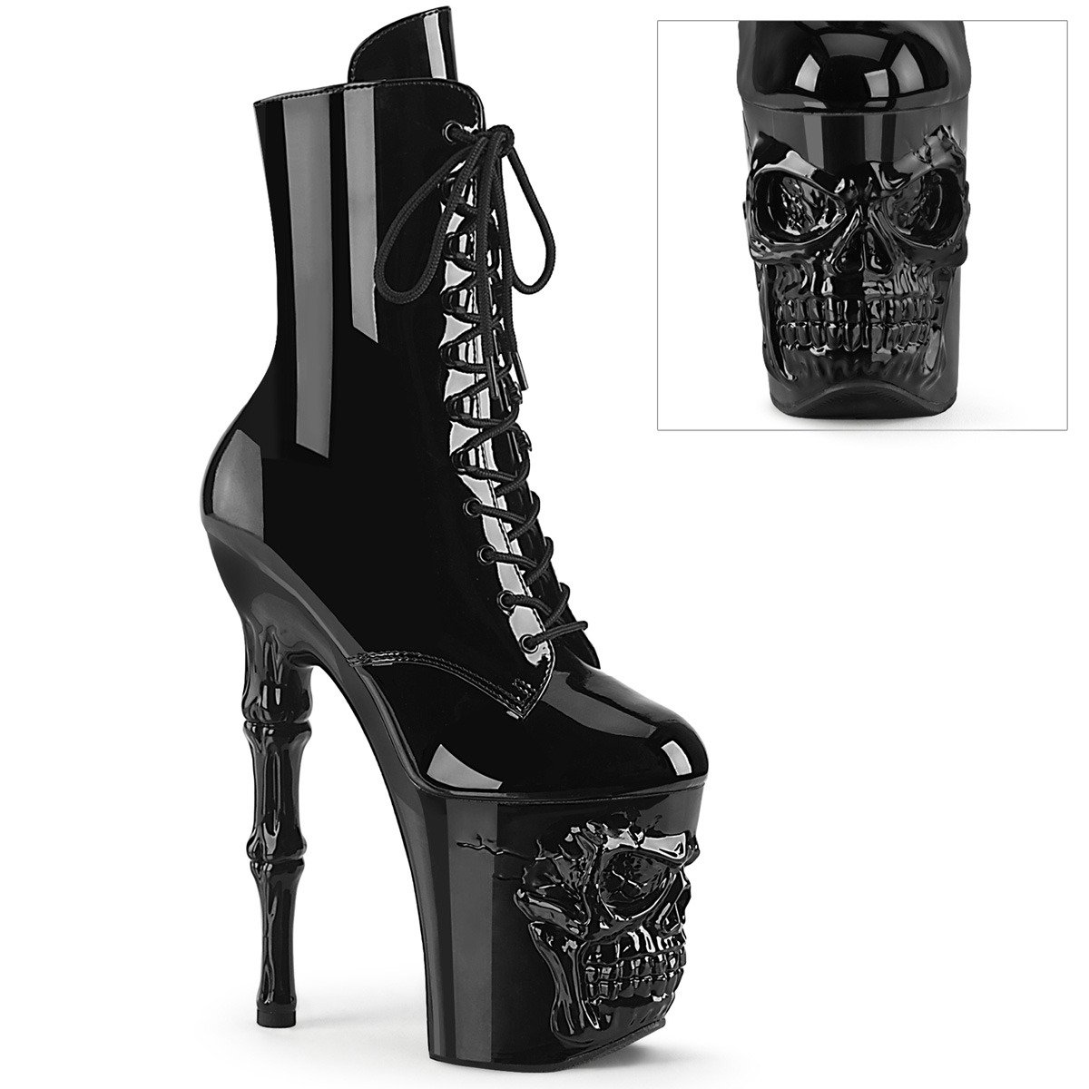 Pleaser Rapture-1020 B/M - Black High-Platform Ankle Boots