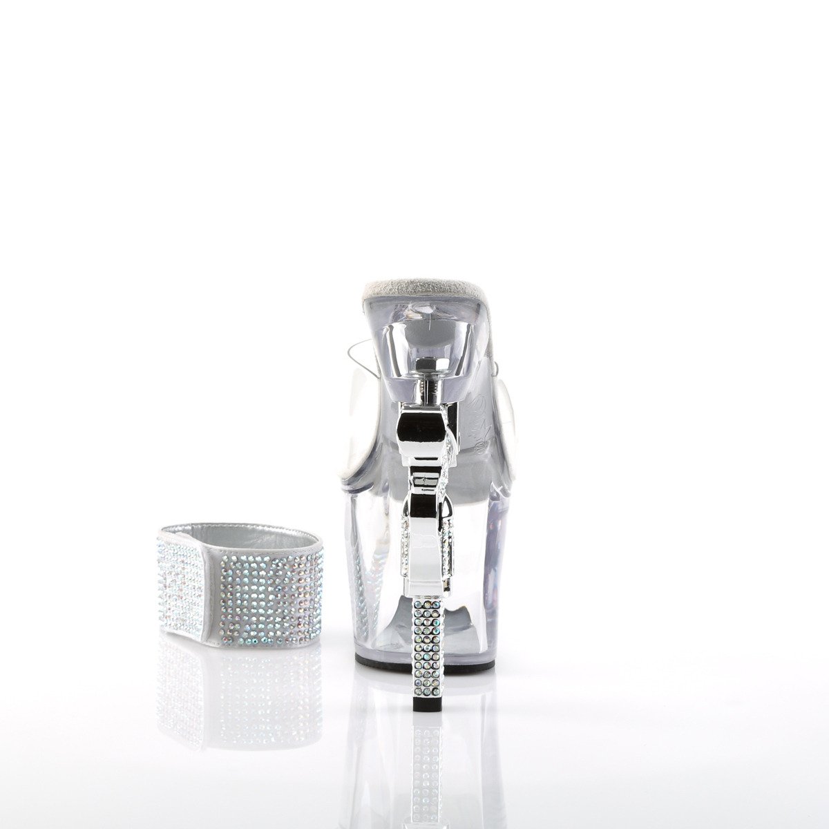 Pleaser Revolver-712 C/M - Clear High-Platform Sandals