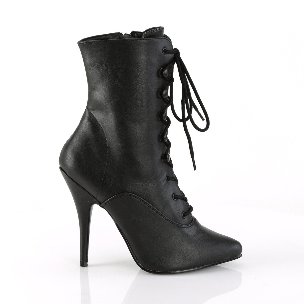 Pleaser Seduce-1020 BPU - Black High-Heel Single Sole Ankle Boots
