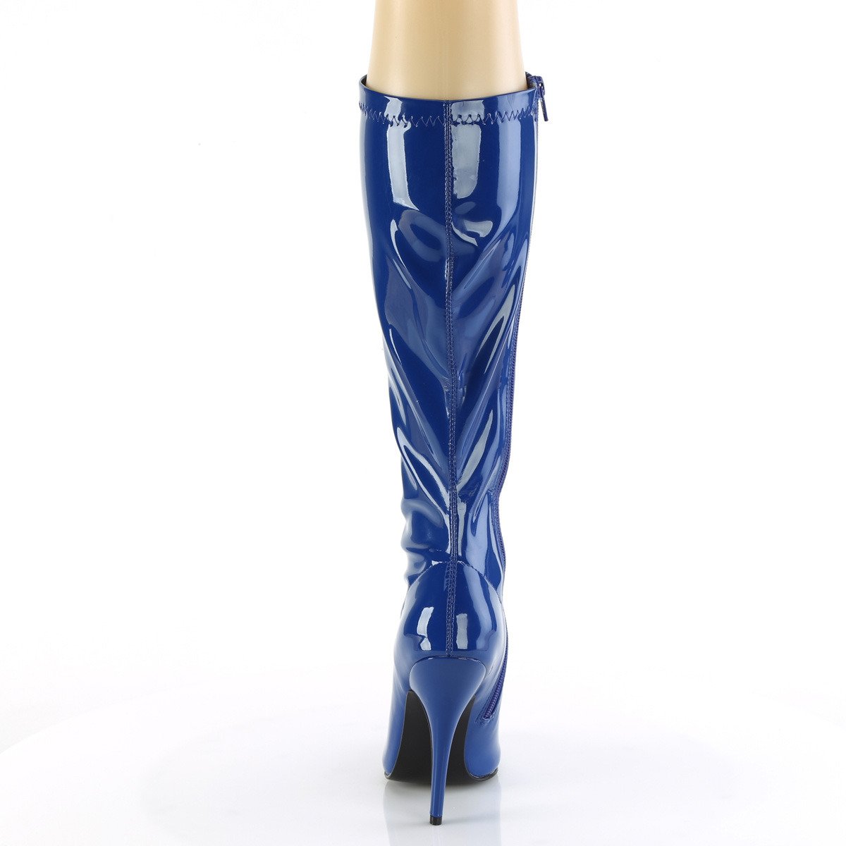 Pleaser Seduce-2000 NB - Shiny Blue High-Heel Knee High Single Sole Boots