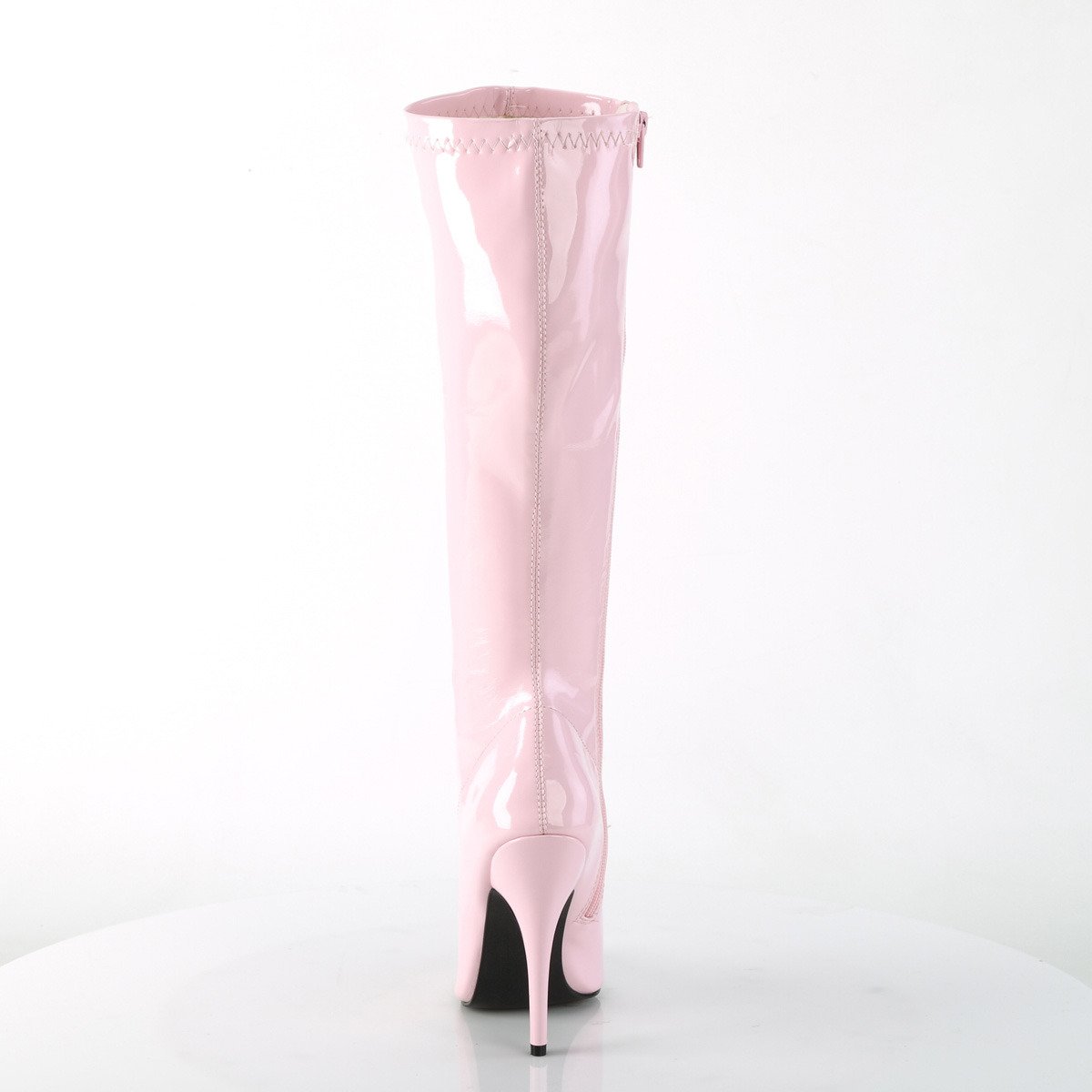 Pleaser Seduce-2000 BP - Shiny Pink High-Heel Knee High Single Sole Boots