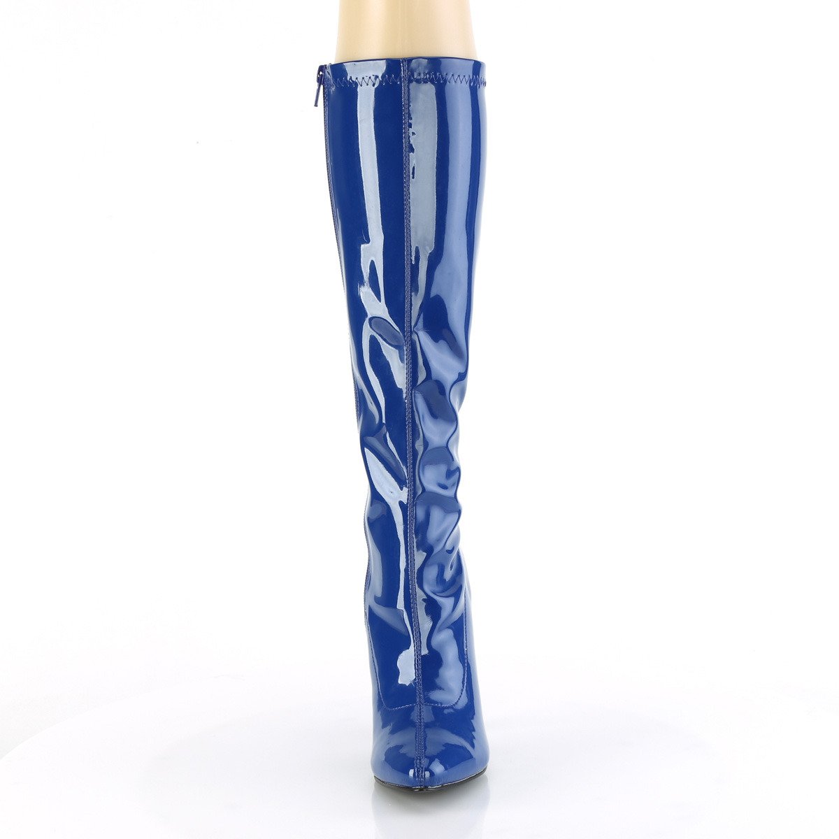 Pleaser Seduce-2000 NB - Shiny Blue High-Heel Knee High Single Sole Boots